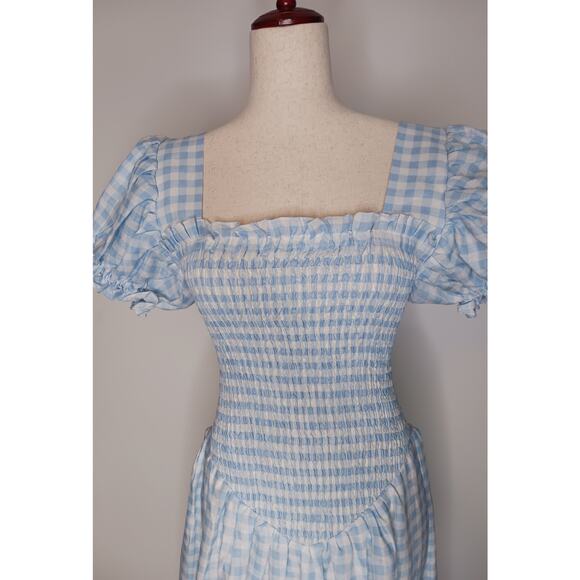 SLEEPER Gingham Belle Mid-Length Dress, size XL, 100% Linen, NWT - Picture 8 of 14